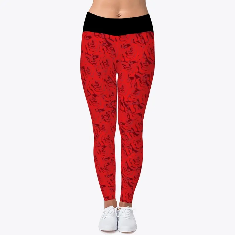 Red rose leggings